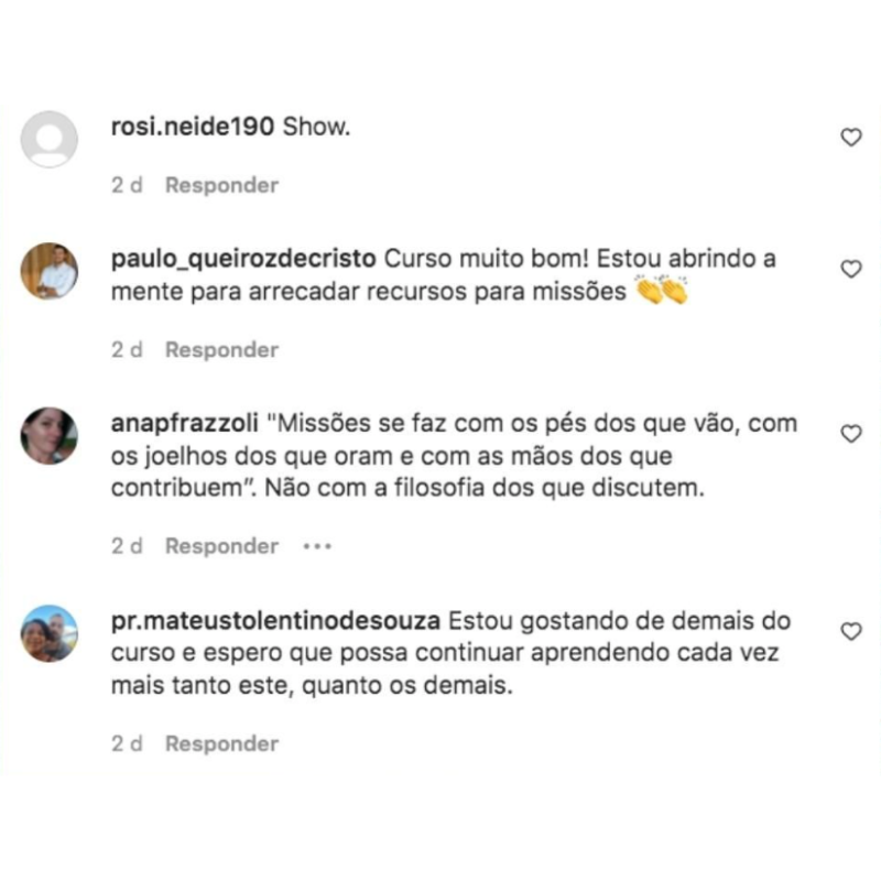 Testemunho de alunos